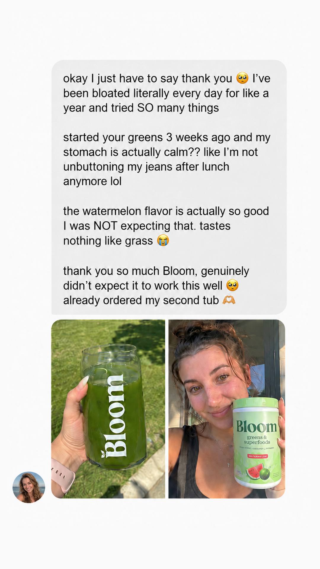 Bloom — chat-style wellness ad